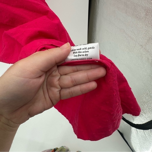 Lake Lolly Dress in Heatwave 100% Cotton Loungewear Hot Pink Maxi Size Small - Picture 6 of 6